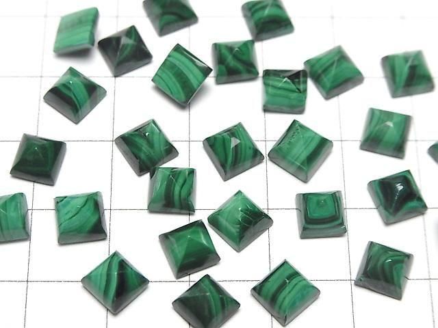 【動画】マラカイトAAA シュガーローフカット6×6mm 3個 サムネイル4