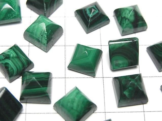 【動画】マラカイトAAA シュガーローフカット8×8mm 2個 サムネイル2