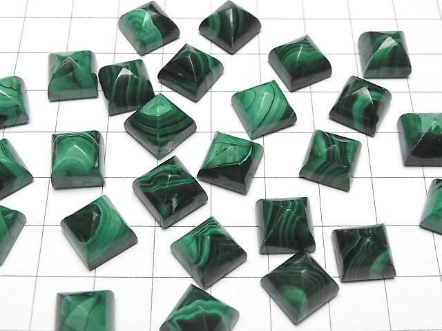 【動画】マラカイトAAA シュガーローフカット10×10mm 1個 サムネイル4