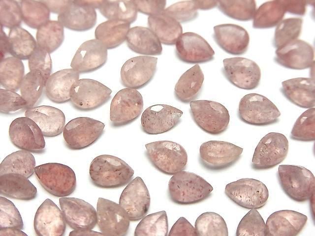【動画】宝石質ピンクエピドートAA++ ルース ペアシェイプファセットカット6×4mm 10粒の画像