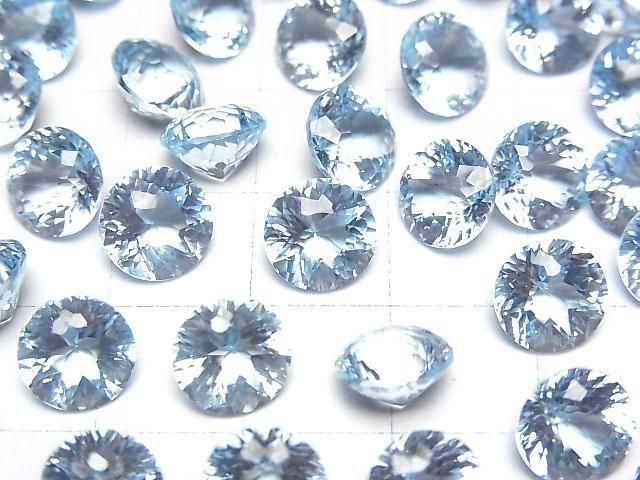 【動画】宝石質スカイブルートパーズAAA ルース ラウンド ファンシーカット8×8mm 2粒 サムネイル2