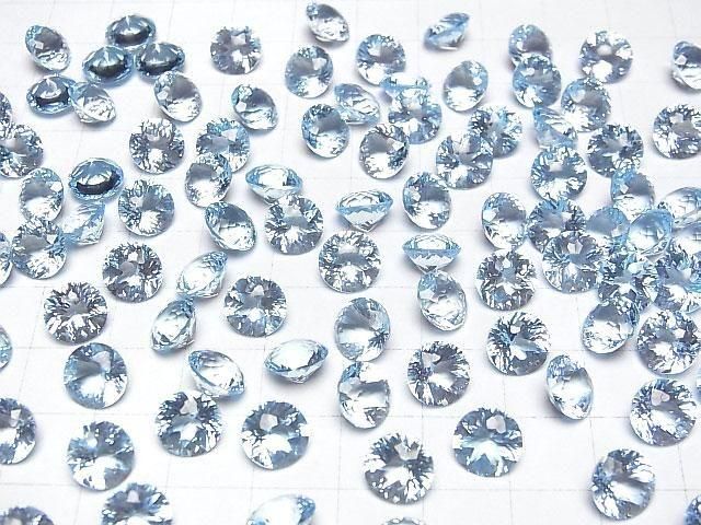 【動画】宝石質スカイブルートパーズAAA ルース ラウンド ファンシーカット8×8mm 2粒 サムネイル4