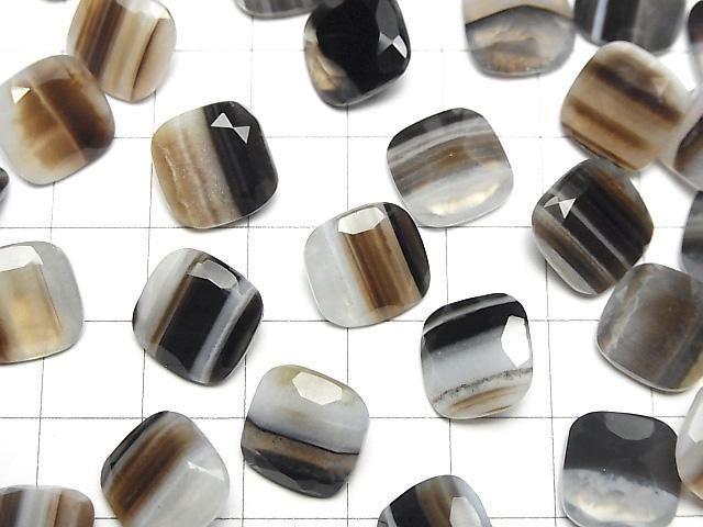 【動画】ブラックストライプアゲート ルース スクエアファセットカット12×12mm 2粒 サムネイル3