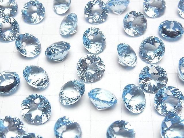 【動画】宝石質スカイブルートパーズAAA ルース ラウンド ファンシーカット10×10mm 1粒 サムネイル3