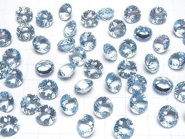 【動画】宝石質スカイブルートパーズAAA ルース ラウンド ファンシーカット10×10mm 1粒 サムネイル4