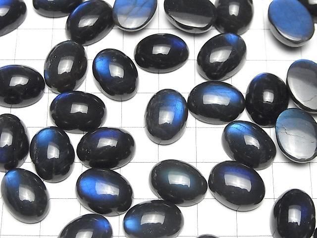 【動画】宝石質ブラックラブラドライトAAA- オーバル カボション16×12mm 1個 サムネイル4