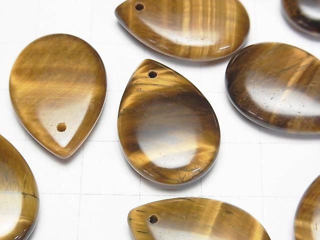 【動画】イエロータイガーアイAA++ ペアシェイプ25×17mm 2個 サムネイル2