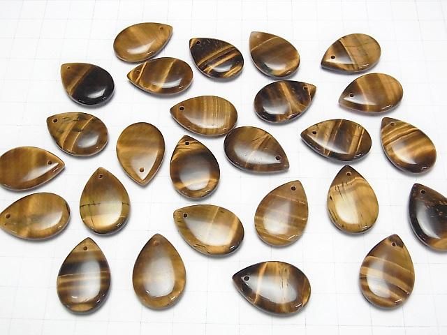 【動画】イエロータイガーアイAA++ ペアシェイプ25×17mm 2個 サムネイル4