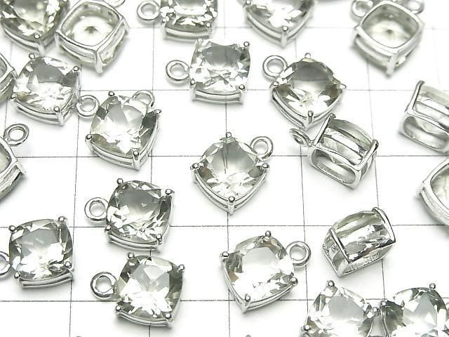 【動画】宝石質グリーンアメジストAAA 枠留めスクエアファセットカット8×8mm SILVER925製 1個 サムネイル3