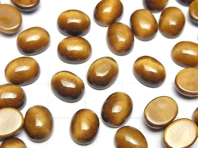 【動画】イエロータイガーアイAA++ オーバル カボション10×8mm ハニーカラー 3個 サムネイル3