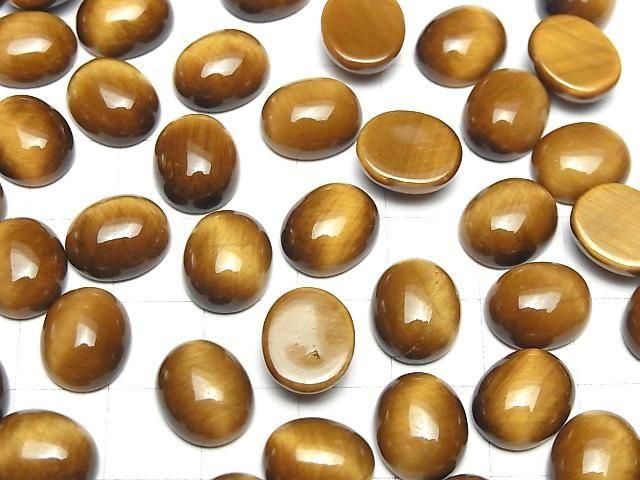 【動画】イエロータイガーアイAA++ オーバル カボション12×10mm ハニーカラー 2個 サムネイル4
