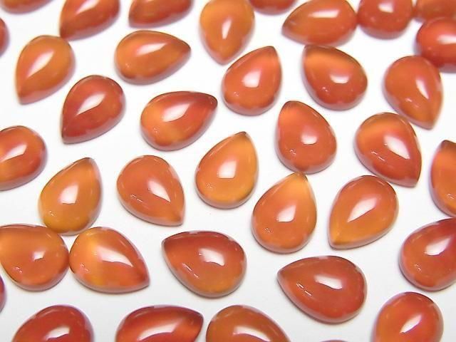 【動画】カーネリアンAAA ペアシェイプ カボション8×6mm 4個の画像