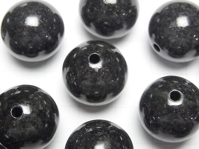 【動画】【粒売り】ビルマ産ブラックジェダイト(黒翡翠)AAA- ラウンド17.5mm 1個 サムネイル2