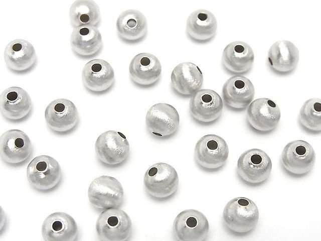 Silver925 ラウンド ヘアライン 【4mm】【5mm】【6mm】【8mm】 ロジウム 2個の画像