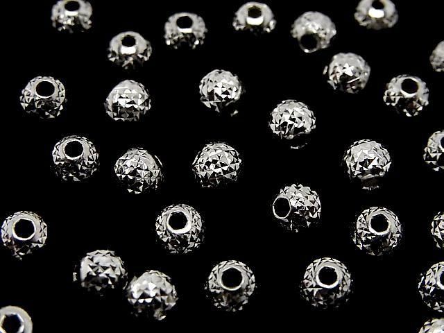 Silver925 ラウンド ピラミッドカット 【4mm】【5mm】【6mm】【8mm】 ロジウム 2個の画像