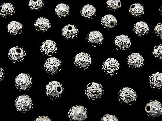 Silver925 ランダムラウンドカットビーズ 【4mm】【5mm】【6mm】【8mm】 生地 5個の画像