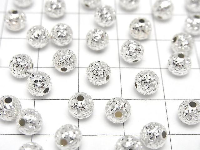 Silver925 ランダムラウンドカットビーズ 【4mm】【5mm】【6mm】【8mm】 生地 5個 サムネイル2