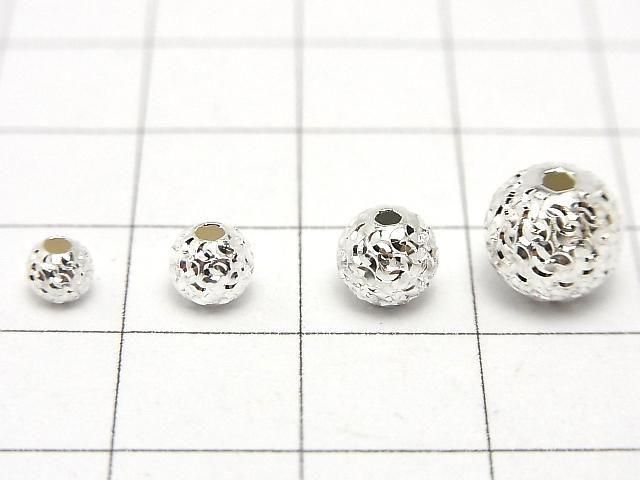 Silver925 ランダムラウンドカットビーズ 【4mm】【5mm】【6mm】【8mm】 生地 5個 サムネイル3
