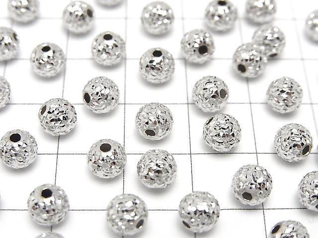 Silver925 ランダムラウンドカットビーズ 【4mm】【5mm】【6mm】【8mm】 ロジウム 5個 サムネイル2