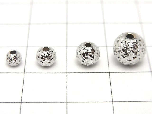 Silver925 ランダムラウンドカットビーズ 【4mm】【5mm】【6mm】【8mm】 ロジウム 5個 サムネイル3