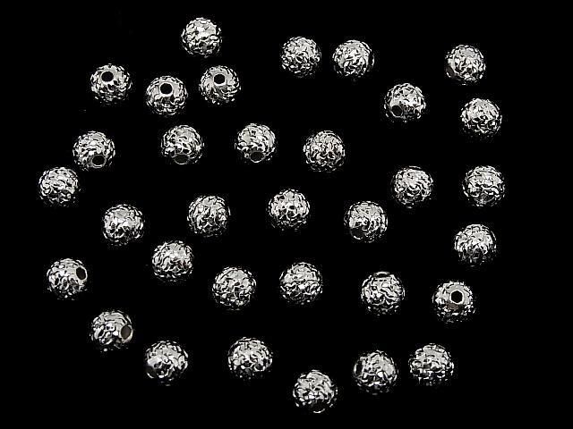 Silver925 ランダムラウンドカットビーズ 【4mm】【5mm】【6mm】【8mm】 ロジウム 5個 サムネイル4
