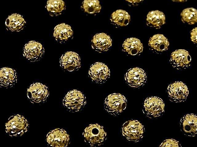 Silver925 ランダムラウンドカットビーズ 【4mm】【5mm】【6mm】【8mm】 18KGP 5個の画像