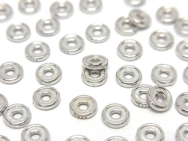 Silver925 ロンデル 4mm・5mm・6mm ロジウム 5個の画像
