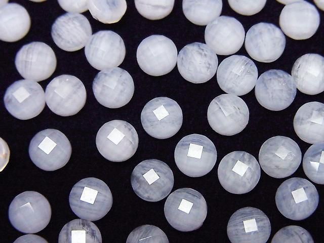 【動画】ブルーレース×クリスタルAAA ラウンド カボションカット6×6mm 2個の画像
