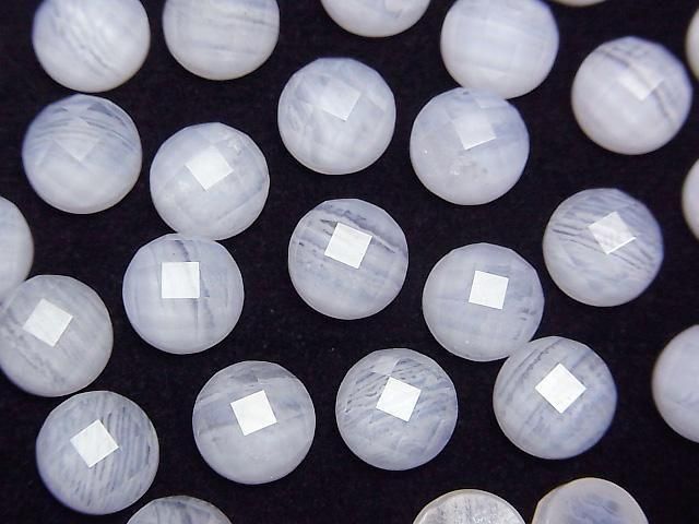 【動画】ブルーレース×クリスタルAAA ラウンド カボションカット8×8mm 2個の画像