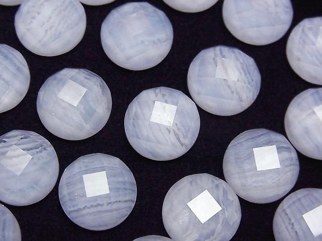 【動画】ブルーレース×クリスタルAAA ラウンド カボションカット12×12mm 2個の画像