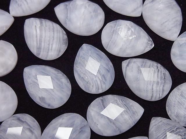 【動画】ブルーレース×クリスタルAAA ペアシェイプ カボションカット18×13mm 1個の画像