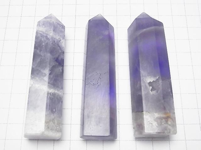 【動画】パープルフローライト ポイント(六角柱) 1個 サムネイル3
