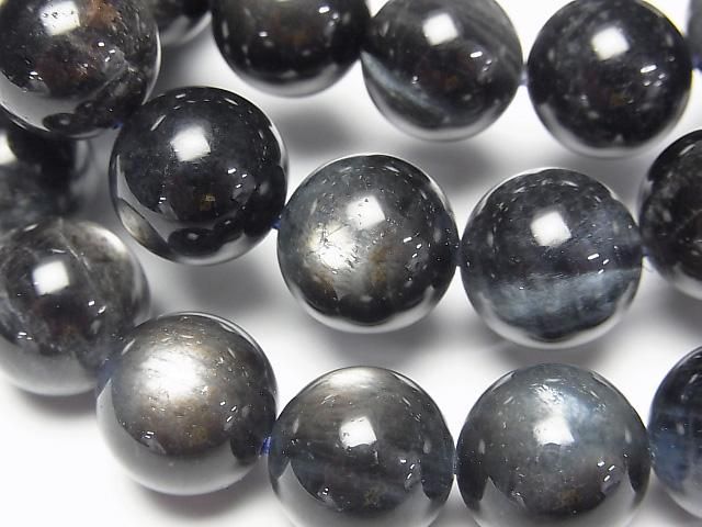 【動画】ブラックスターアクアマリンAA++ ラウンド12mm 1連(ブレス)の画像
