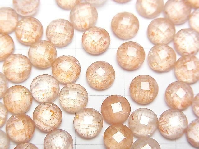 【動画】サンストーン×クリスタルAAA ラウンド カボションカット6×6mm 2個 サムネイル2