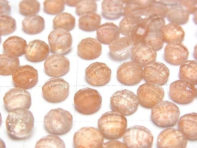【動画】サンストーン×クリスタルAAA ラウンド カボションカット6×6mm 2個 サムネイル3