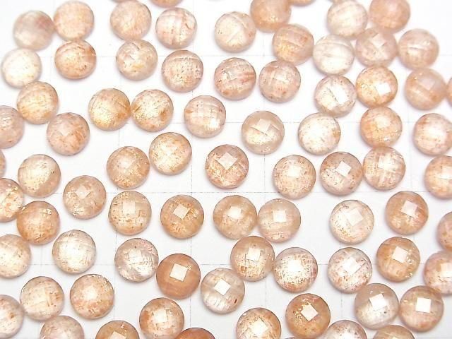 【動画】サンストーン×クリスタルAAA ラウンド カボションカット6×6mm 2個 サムネイル4