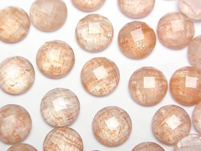 【動画】サンストーン×クリスタルAAA ラウンド カボションカット10×10mm 2個の画像