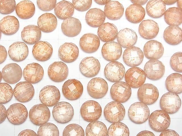 【動画】サンストーン×クリスタルAAA ラウンド カボションカット10×10mm 2個 サムネイル4