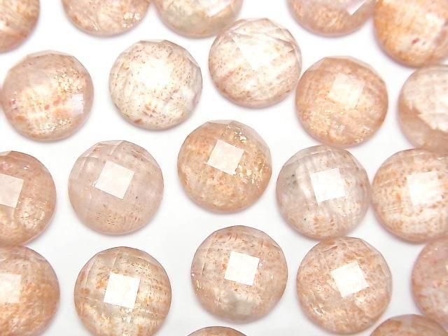 【動画】サンストーン×クリスタルAAA ラウンド カボションカット12×12mm 2個の画像