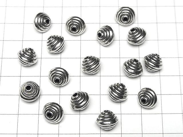バリシルバー ロンデル(ソロバン)11×11×9mm いぶし 1個 サムネイル4