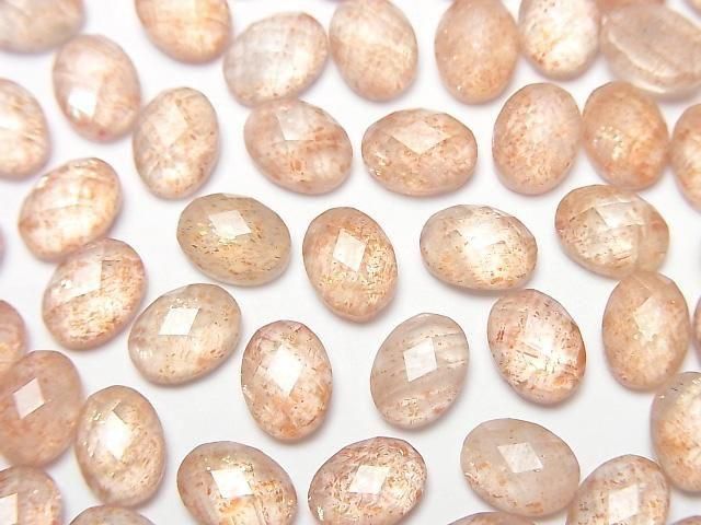 【動画】サンストーン×クリスタルAAA オーバル カボションカット8×6mm 2個の画像