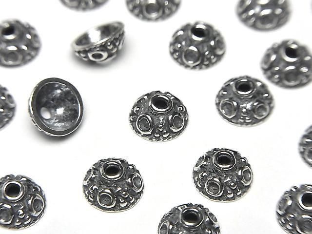 バリシルバー ビーズキャップ8×8×4mm いぶし 2個の画像