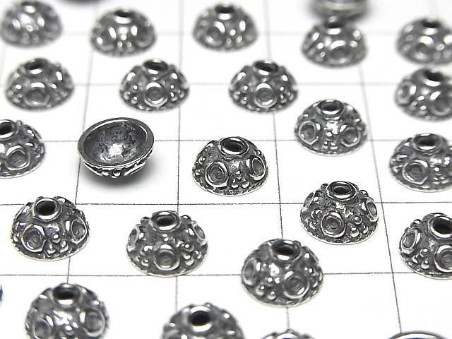 バリシルバー ビーズキャップ8×8×4mm いぶし 2個 サムネイル2