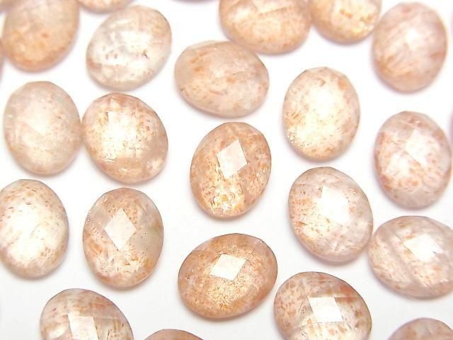 【動画】サンストーン×クリスタルAAA オーバル カボションカット10×8mm 2個の画像
