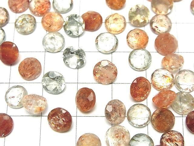【動画】宝石質マルチカラーサンストーンAAA ルース ラウンドファセットカット7×7mm 5粒 サムネイル3