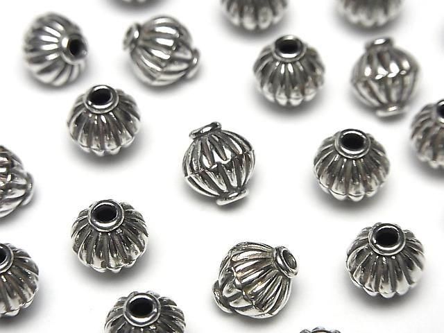 バリシルバー ロンデル(ソロバン)9×9×9.5mm いぶし 1個の画像