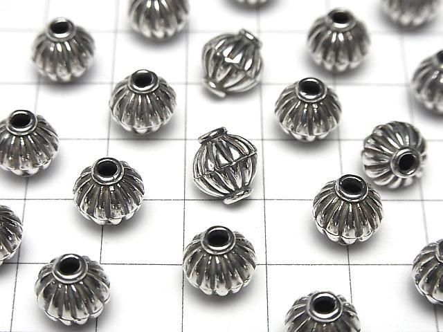 バリシルバー ロンデル(ソロバン)9×9×9.5mm いぶし 1個 サムネイル3