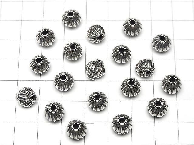バリシルバー ロンデル(ソロバン)9×9×9.5mm いぶし 1個 サムネイル4