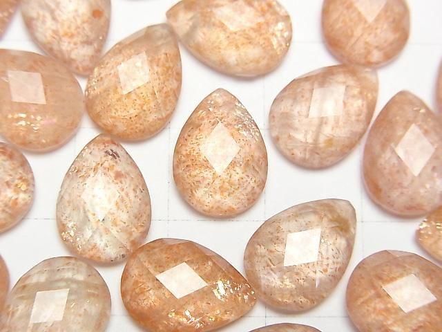 【動画】サンストーン×クリスタルAAA ペアシェイプ カボションカット14×10mm 2個 サムネイル2