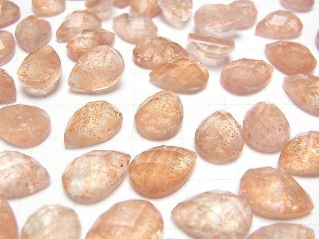 【動画】サンストーン×クリスタルAAA ペアシェイプ カボションカット14×10mm 2個 サムネイル3